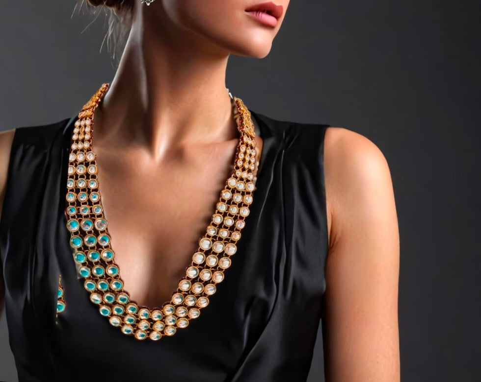 Kundan three liner set