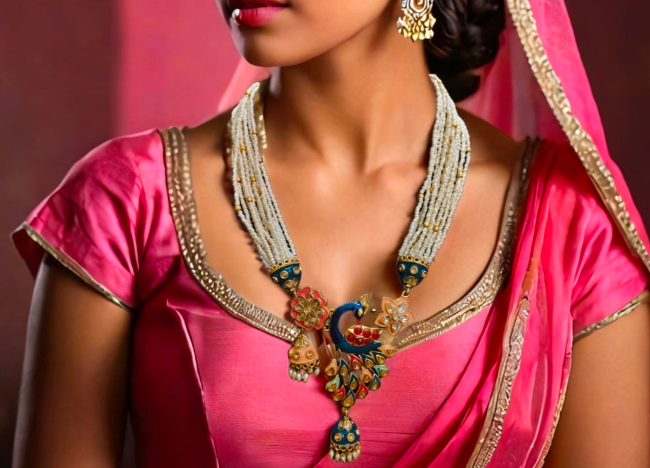 Elegant peacock beads haar