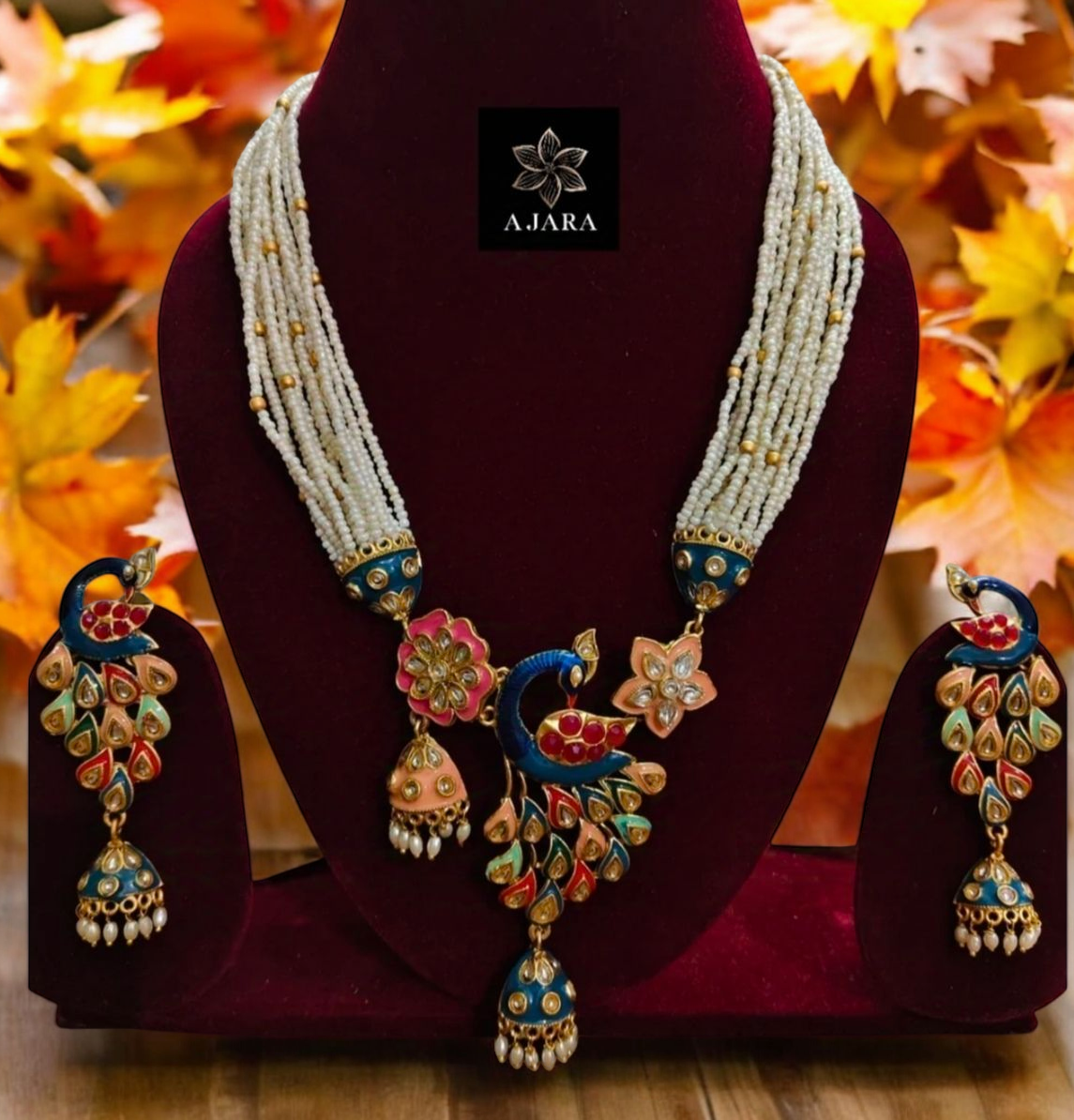 Elegant peacock beads haar